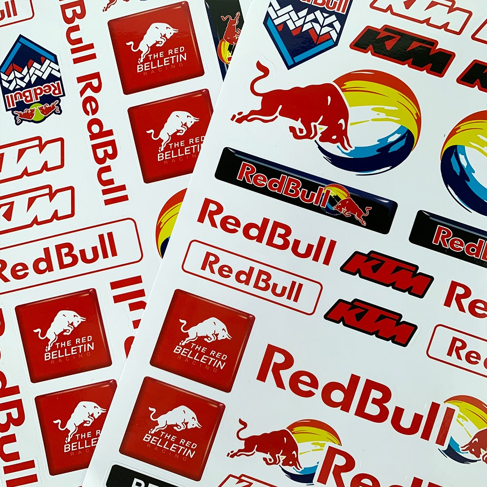 1 CÁI RedBull&amp;KTM A4 Kích Cỡ Nhãn Dán Moto GP Nhãn Dán Xe Máy Sửa đổi Mũ Sắt Của Lính Trang Trí