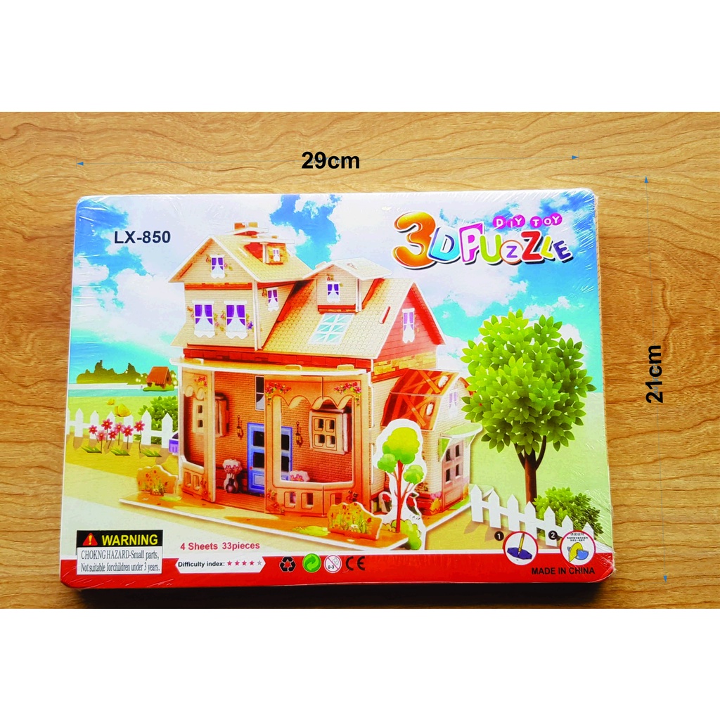 Lắp ghép mô hình ngôi nhà 3D dành cho Bé tự lắp ráp sáng tạo - xếp hình lắp ghép