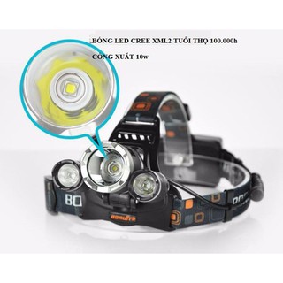 Đèn Pin 3 Bóng Đội Đầu T6 Siêu Sáng
