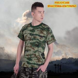 Áo phông lính rằn ri cộc tay - áo thun lính nam