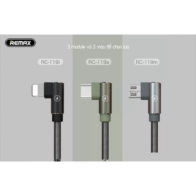 Cáp Remax RC-119 (Lightning - Type C - Micro)