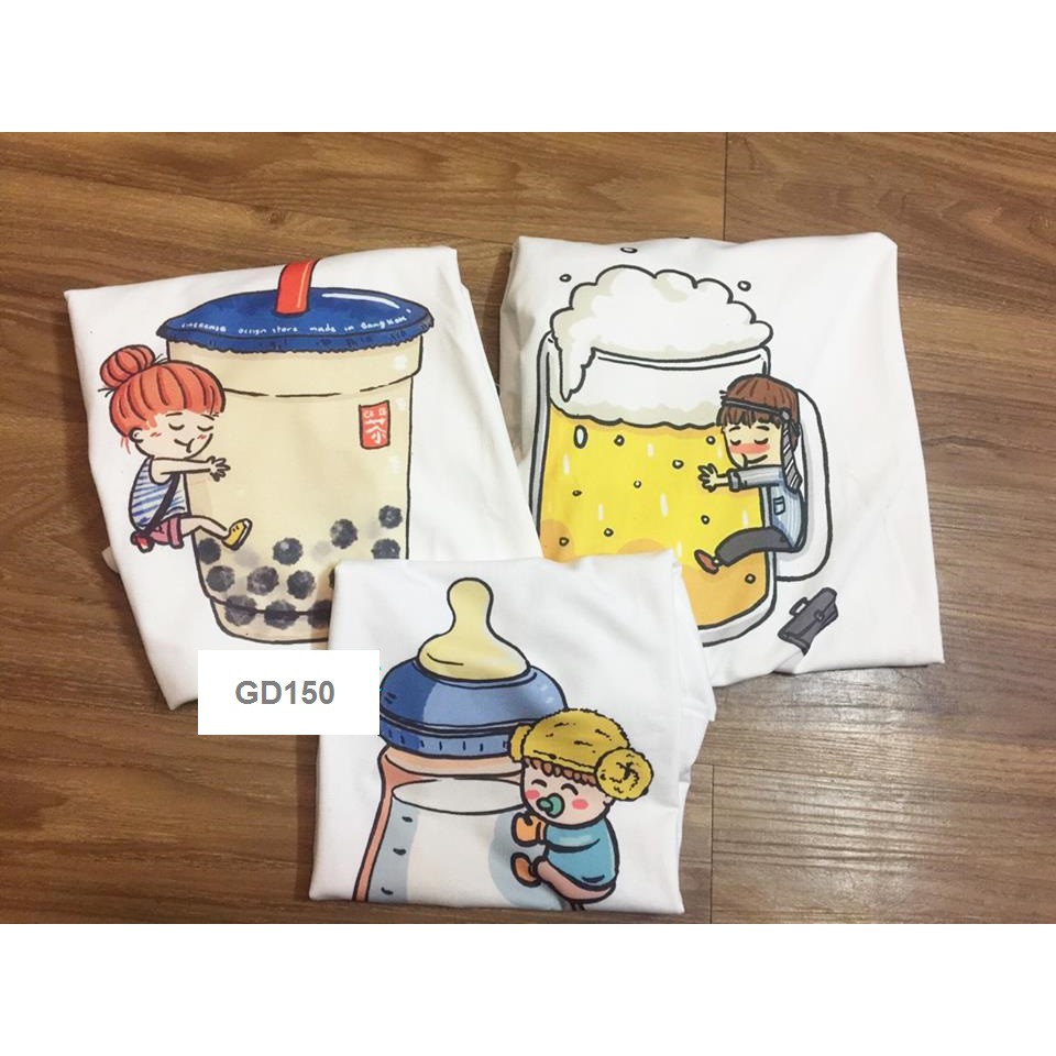 In áo theo yêu cầu l Áo Thun Gia Đình Hình ChiBi Trà Sữa Siêu Dễ Thương_GD150