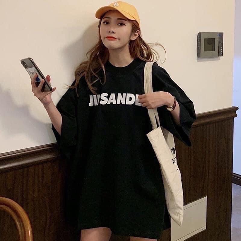 Áo thun cotton tay lỡ dâng rộng unisex —— jil sander