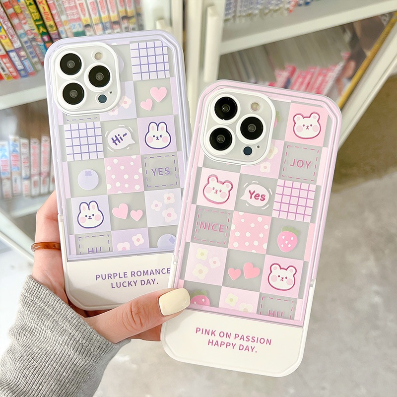 Ốp lưng iphone Ốp Điện Thoại Kèm Giá Đỡ Tàng Hình Họa Tiết Hoạt Hình Dễ Thương Cho iphone13Pro 11 / 12Promax xs / xr Dinuo case