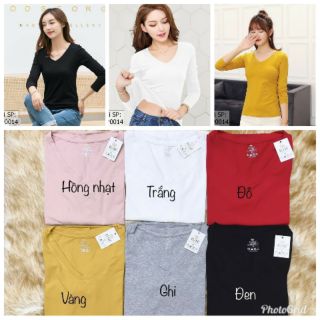 Áo thun cổ tim dài tay