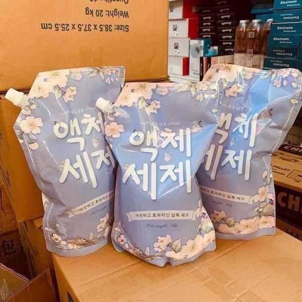 Combo 2 túi Nước giặt Blue 2000 ml hương Nước Hoa sản xuất theo công nghệ Hàn Quốc an toàn cho gia đình bạn