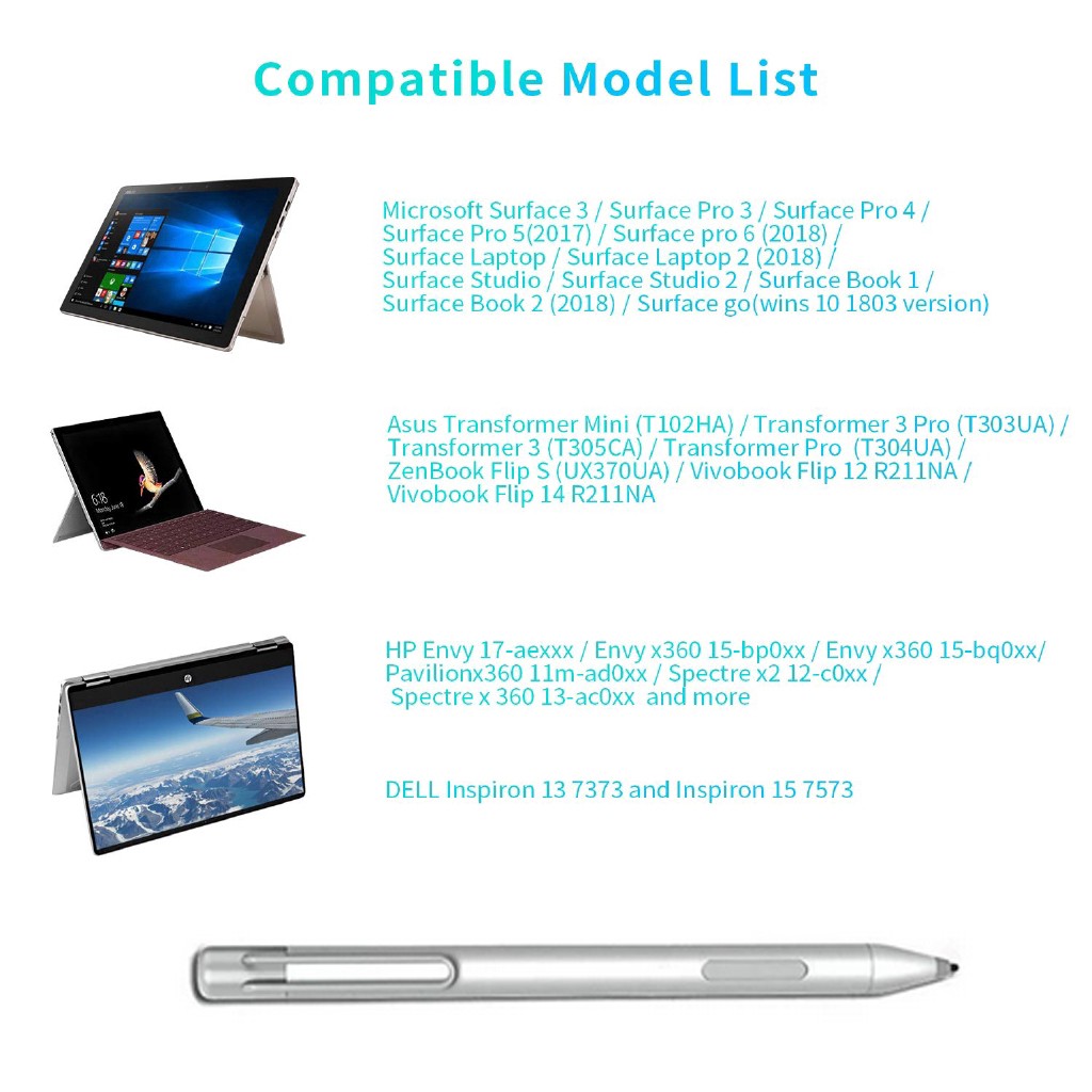 Bút cảm ứng stylus pen cho Microsoft Surface Pro X Pro 7 Pro 6 Pro 5 Pro 4 Pro 3 Surface Laptop 3 2 1/Book 1/2 Surface Go/Go2