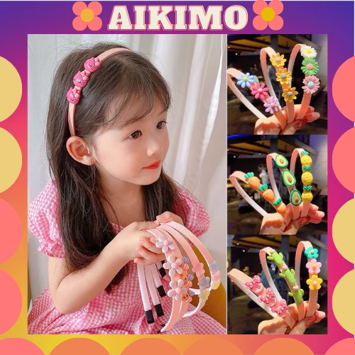 Bờm cho bé xinh Băng đô cài tóc Hàn quốc bọc vải nhiều hoạ tiết thời trang đáng yêu dễ thương cute Aikimo BTE5