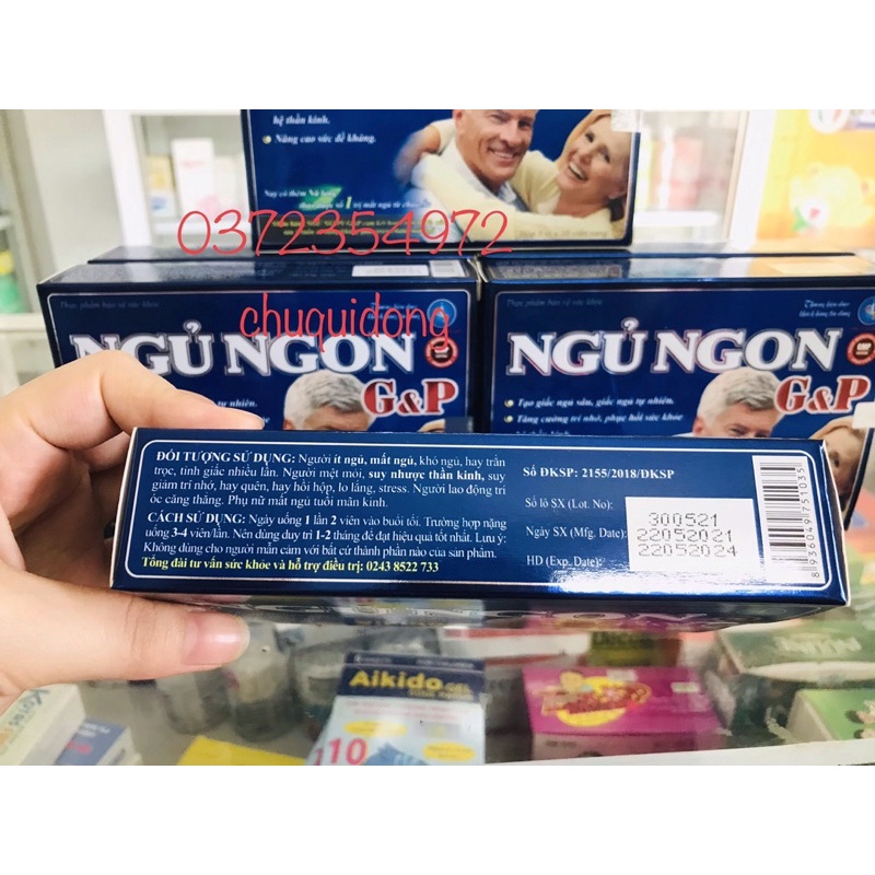 Ngủ ngon GP , Hỗ trợ ngủ ngon g&p dưỡng tâm an thần hộp 30viên