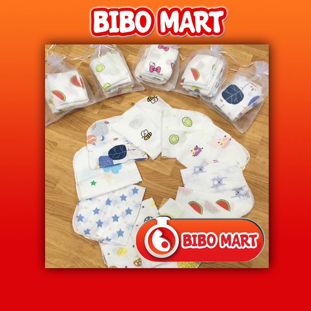 Set 10 Khăn Sữa Sợi Tre Xuất Hàn Cao Cấp Vải Siêu Mịn