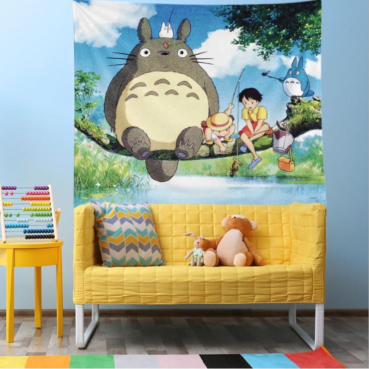 Vải treo tường trang trí phòng ngủ, nội thất họa tiết Totoro | BigBuy360 - bigbuy360.vn