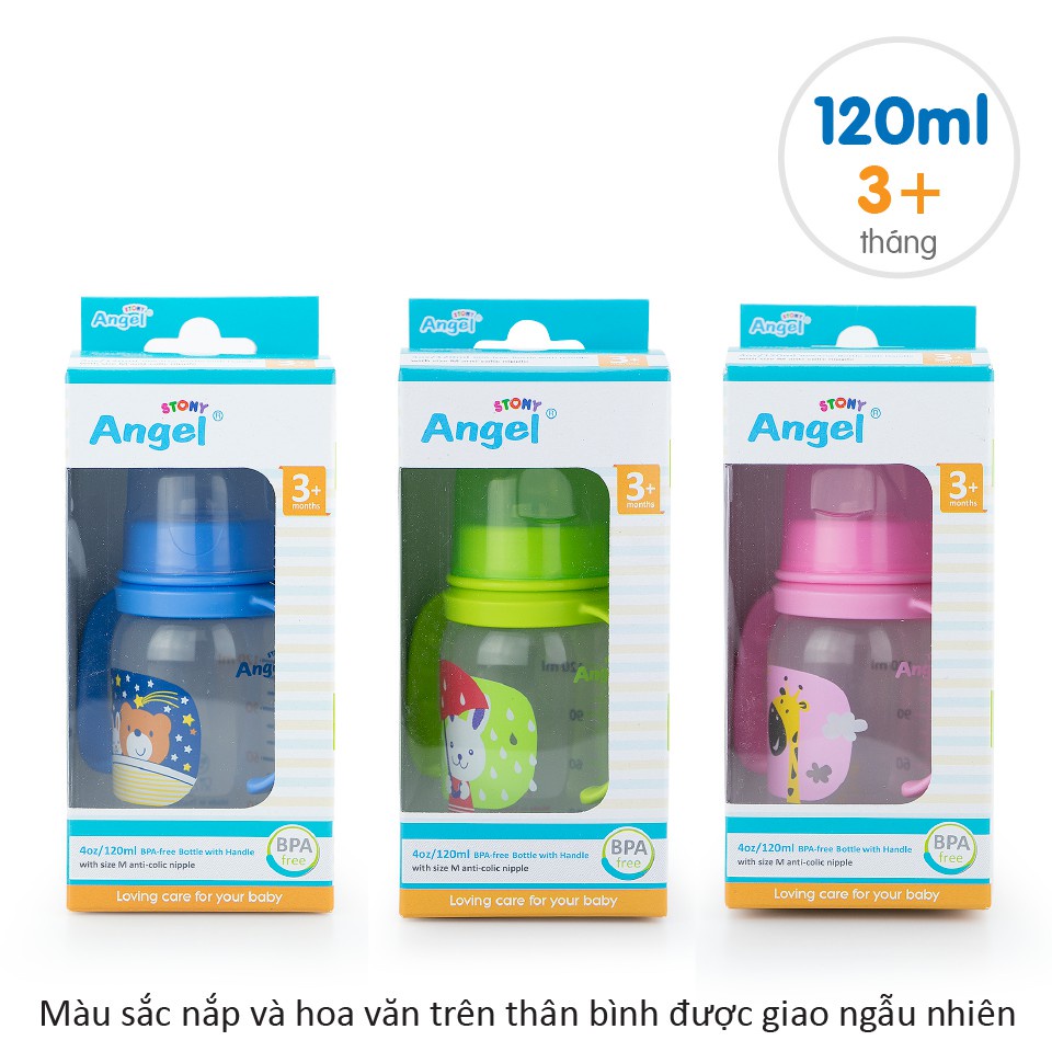 Bình sữa tay cầm Angel Stony 120ml