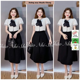 Set áo chân váy, Set áo crotop phối chân váy xòe