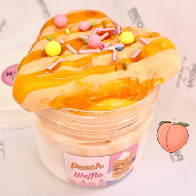 Slime Bánh PEACH WAFFLE ĐÀO/ SLIME BƠ TỰ TRỘN MÀU GIÁ RẺ/ DIY SLIME MỀM MỊN/ HƯƠNG LIỆU ĐÀO SIÊU THƠM/ Tặng kèm charm