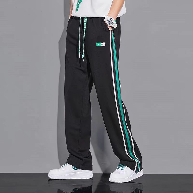 Quần Dài Dáng Suông Rộng Họa Tiết Kẻ Sọc 3 Sọc Đơn Giản Thời Trang quần ống suông Unisex Phong Cách Hàn Quốc quần ống rộng