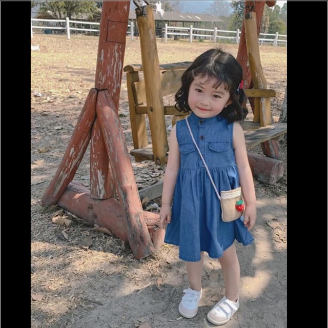 [HÀNG SẴN] Váy Denim bé gái vintage