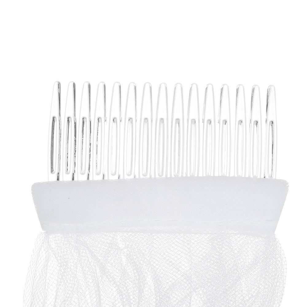 Mạng Che Mặt Màu Trắng Hai Lớp Kèm Lược Cài Cho Cô Dâu