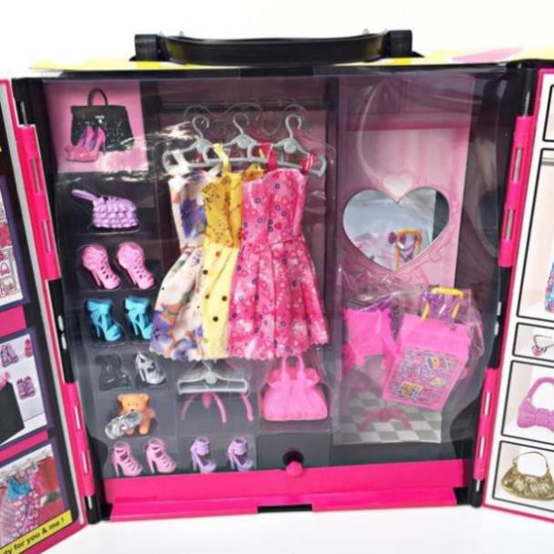 [freeship] Bộ đồ chơi tủ quần áo búp bê barbie và ken .