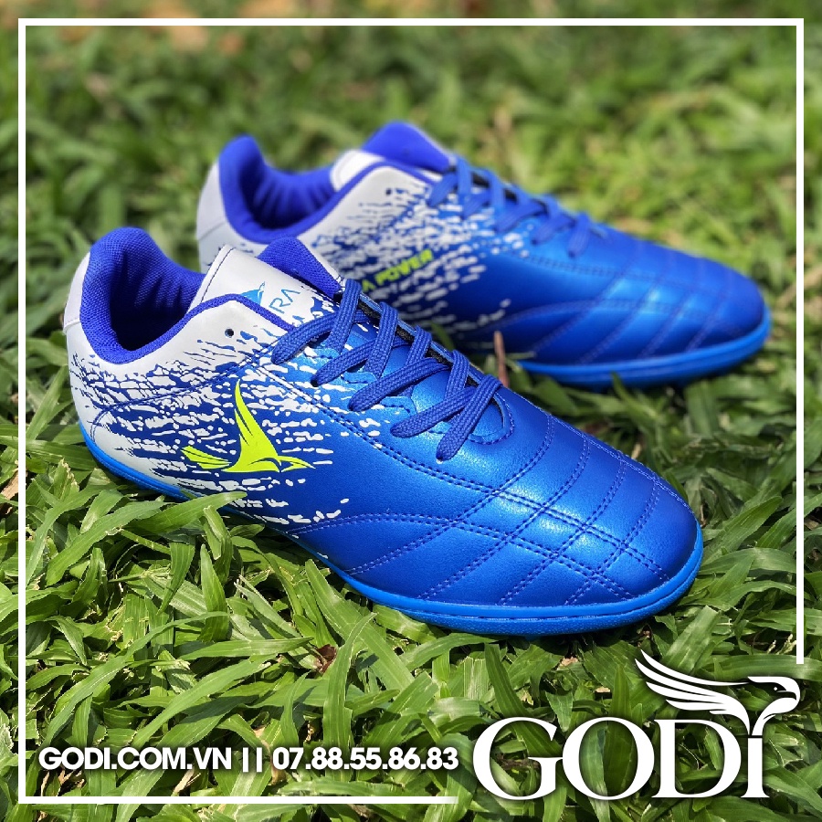 Giày đá banh size 38 đến size 45 - Giày bóng đá nam màu xanh sân cỏ nhân tạo big size 44, 45 đã khâu Full Đế, Godi Sport