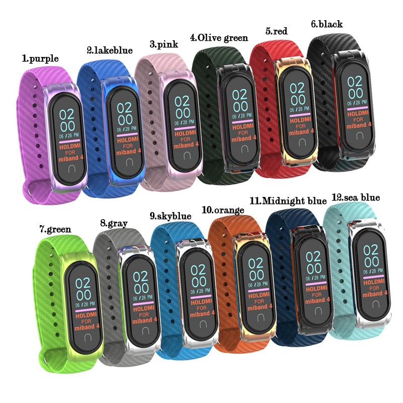 Vòng cổ tay cho Hiểu omi Mi Band 4 chuẩn bị các sợi cacbon Hồi phục dòng đã nén phần mềm.