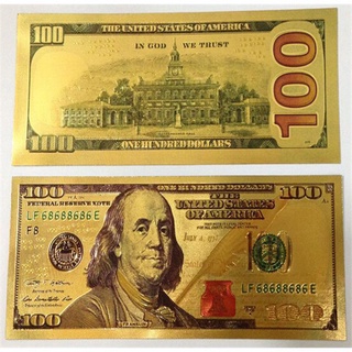 Tờ 100 USD mạ vàng plastic óng ánh sưu tầm