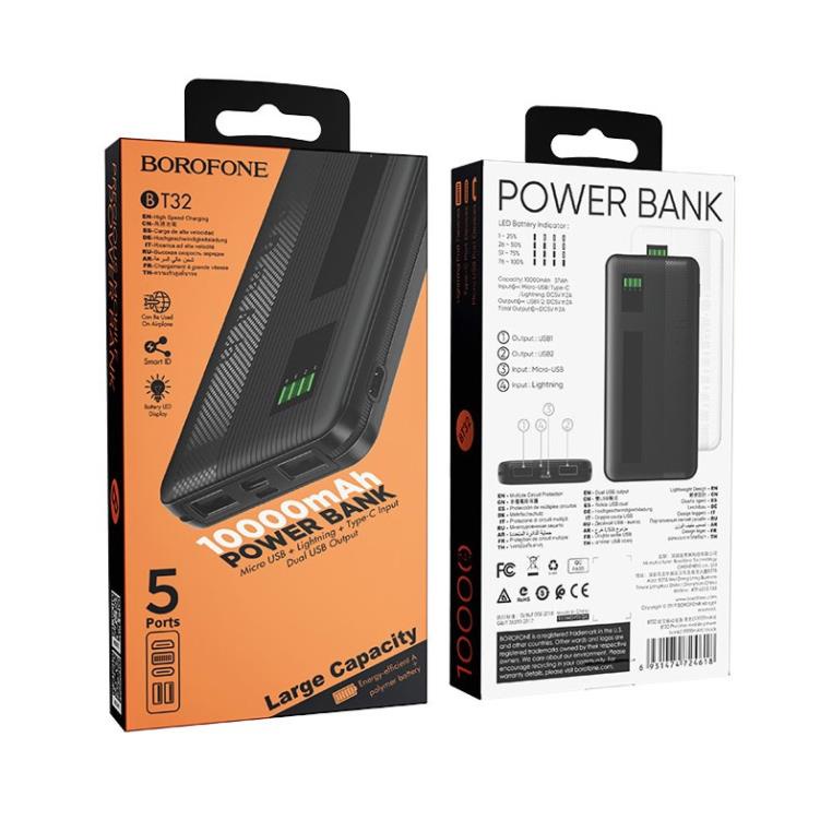 XINH-SANG-SỊN Pin sạc dự phòng 10000mah BOROFONE BT32 Chính Hãng