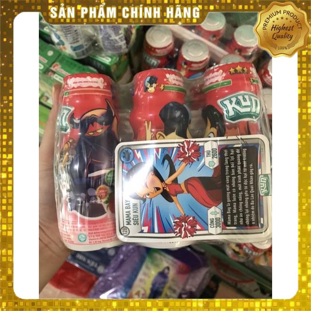 Sữa chua uống tiệt trùng kun hương cam/hương dâu lốc 6 hộp×90ml