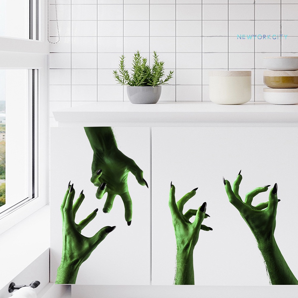 Decal dán tường Họa Tiết Halloween Kinh Dị 5 Tay Cầm