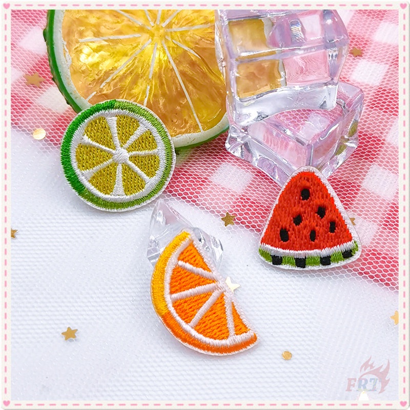 Miếng vá quần áo dạng ủi/ thêu kiểu dáng trái cây mùa hè hoạt hình đáng yêu