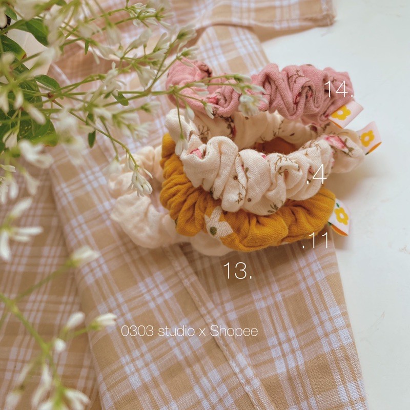 Dây buộc tóc vải-scrunchies- phiên bản nhỏ - 0303 studio ✿