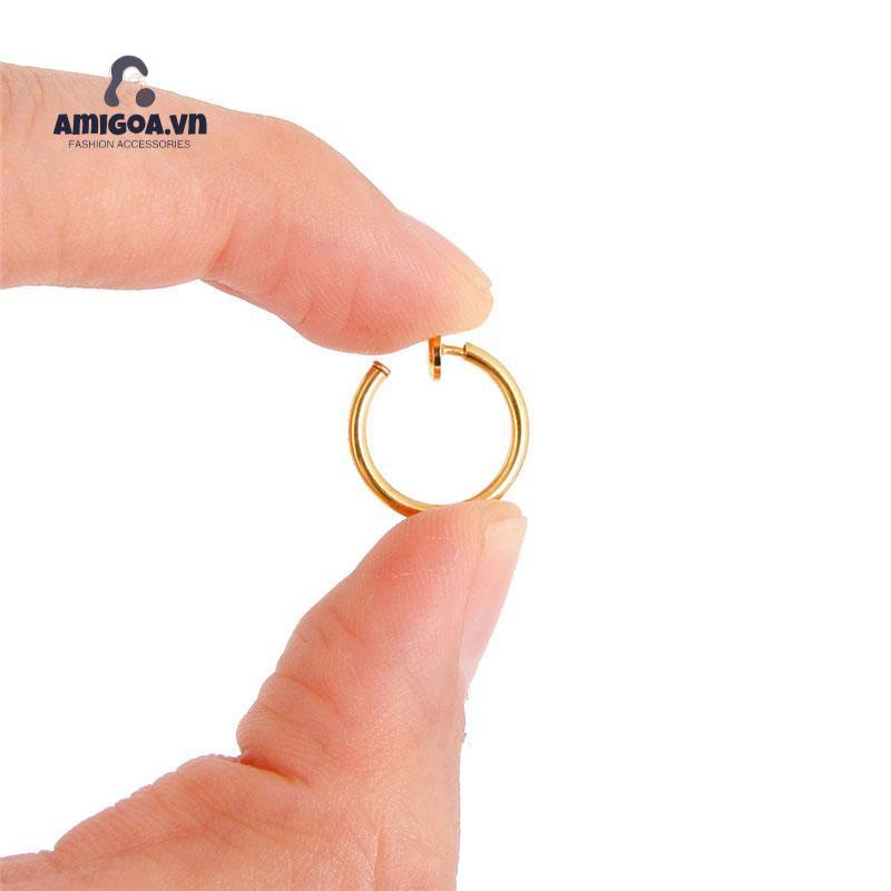 1 Cặp Khuyên Kẹp Tai Mũi 13mm Màu Sắc Vô Hình Độc Đáo
