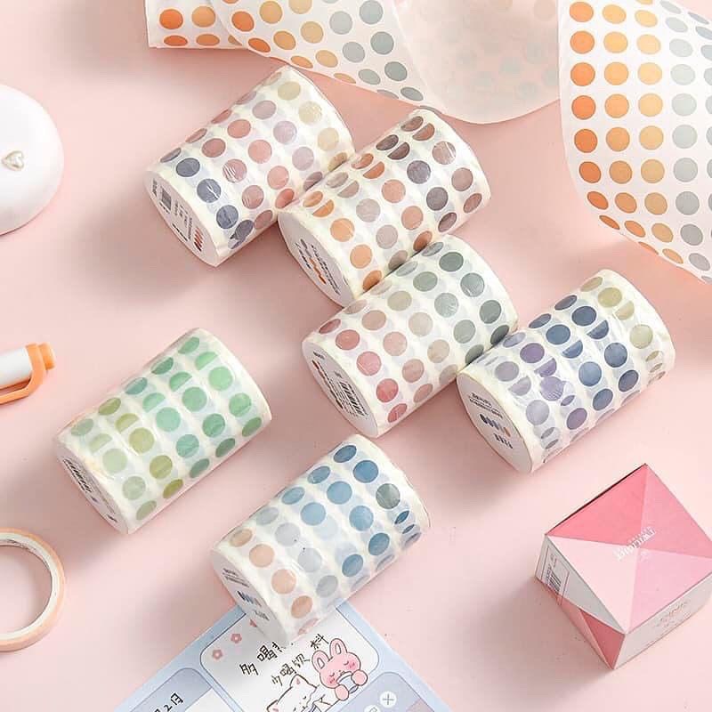 WASHI/ STICKẺR TẤM TRÒN NHIỀU MÀU SẮC