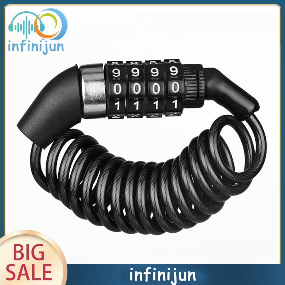 Ổ Khóa Nón Bảo Hiểm 4 Chữ Số Kèm Dây Thép Chuyên Dụng Cho Xe Đạp