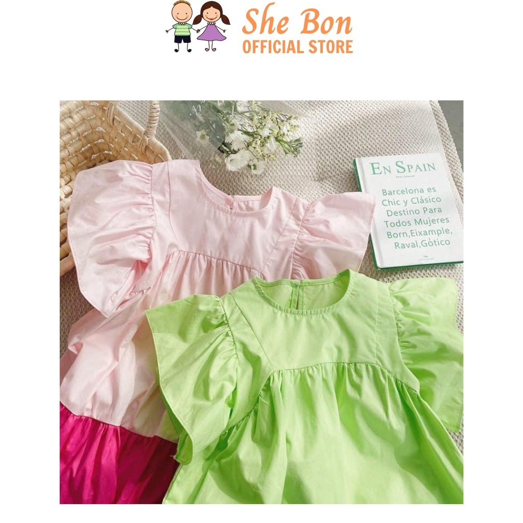 Váy Babydoll Mùa Hè Bé Gái She Bon 10-22kg Sắc Màu Xòe Cực Xinh