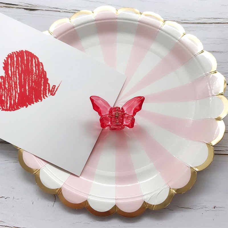 Kẹp Tóc Trong Suốt Màu Kẹo Hình Bướm Dễ Thương