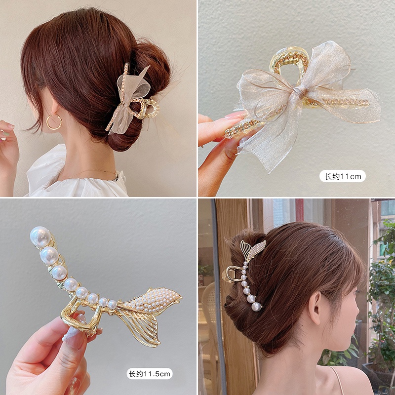 Kẹp Tóc Kim Loại Cỡ Lớn Phối Tua Rua Hình Bướm Phong Cách Hàn Quốc