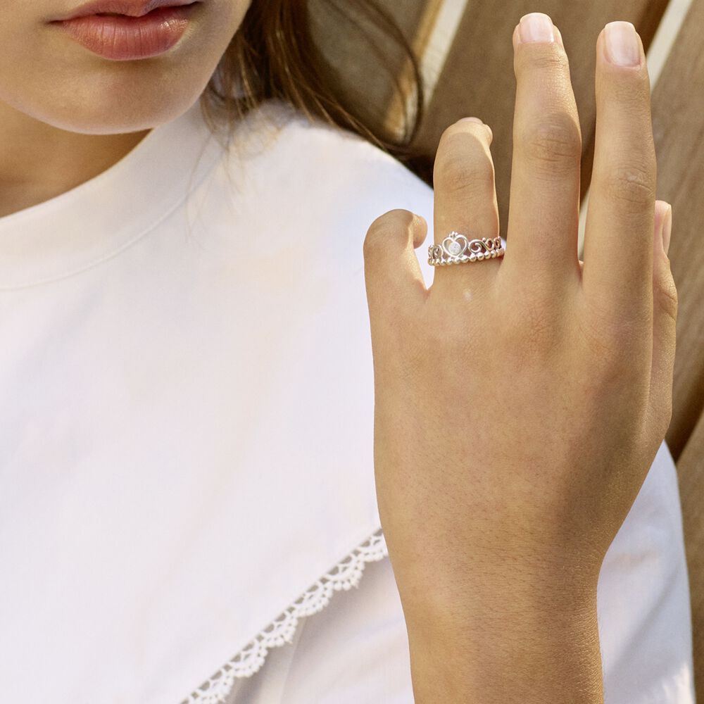 Nhẫn Bạc 925 Hình Vương Miện Công Chúa Disney Cinderella