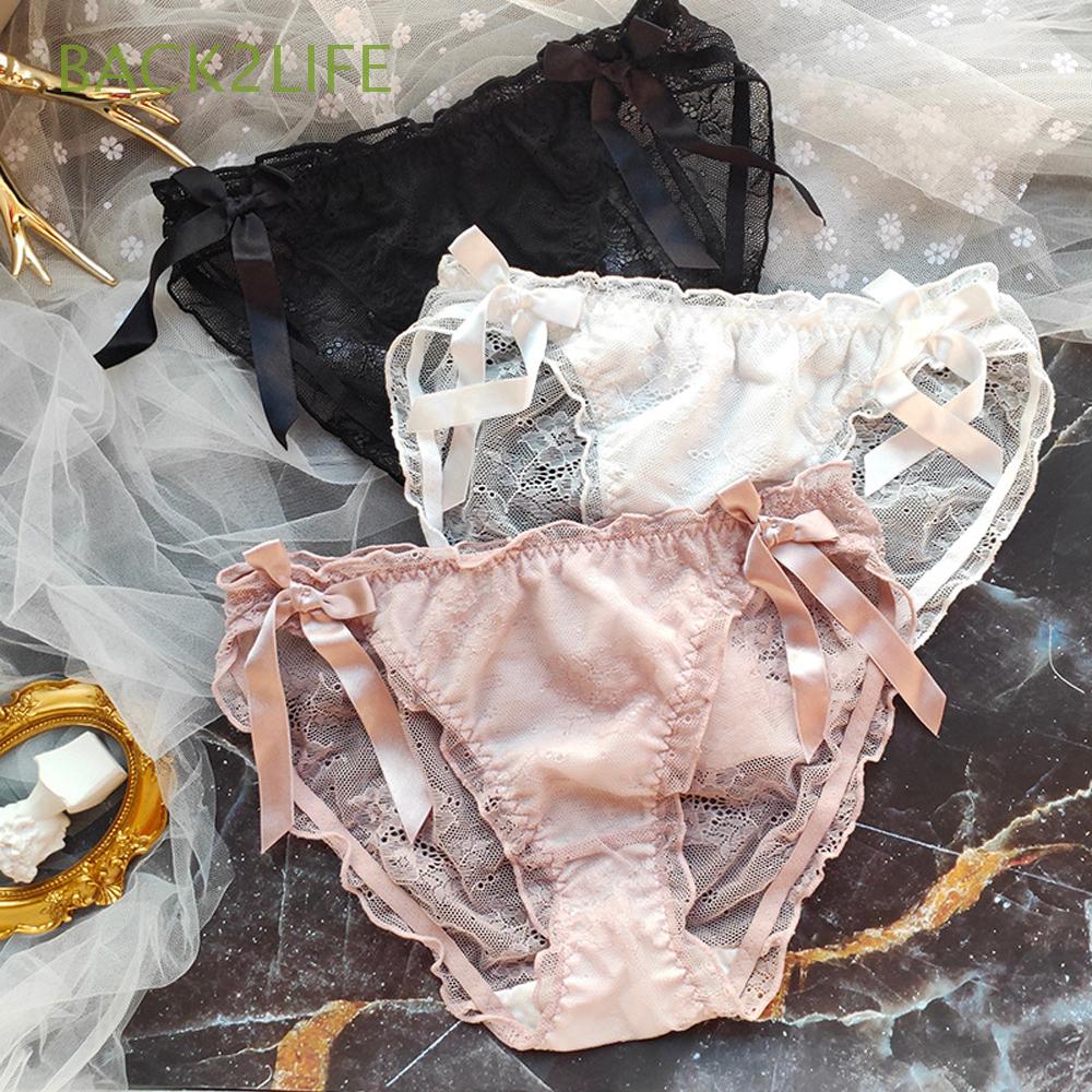 Quần Lót Ren Xuyên Thấu Cột Nơ Sau2Life Cho Nữ