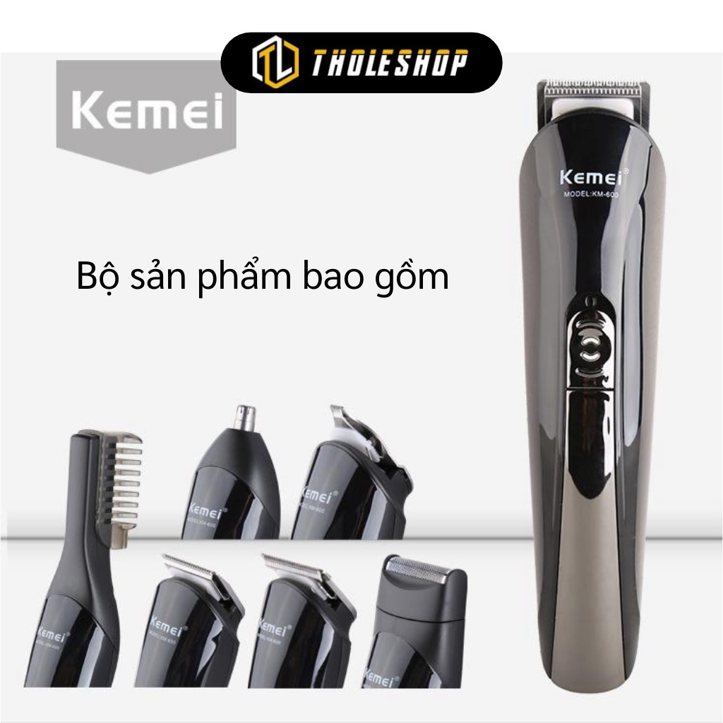 Máy Cắt Tóc - Bộ Tông Đơ Kemei 600, Máy Cạo Râu, Tỉa Lông Mày, Mũi, Cạo Lông 4144