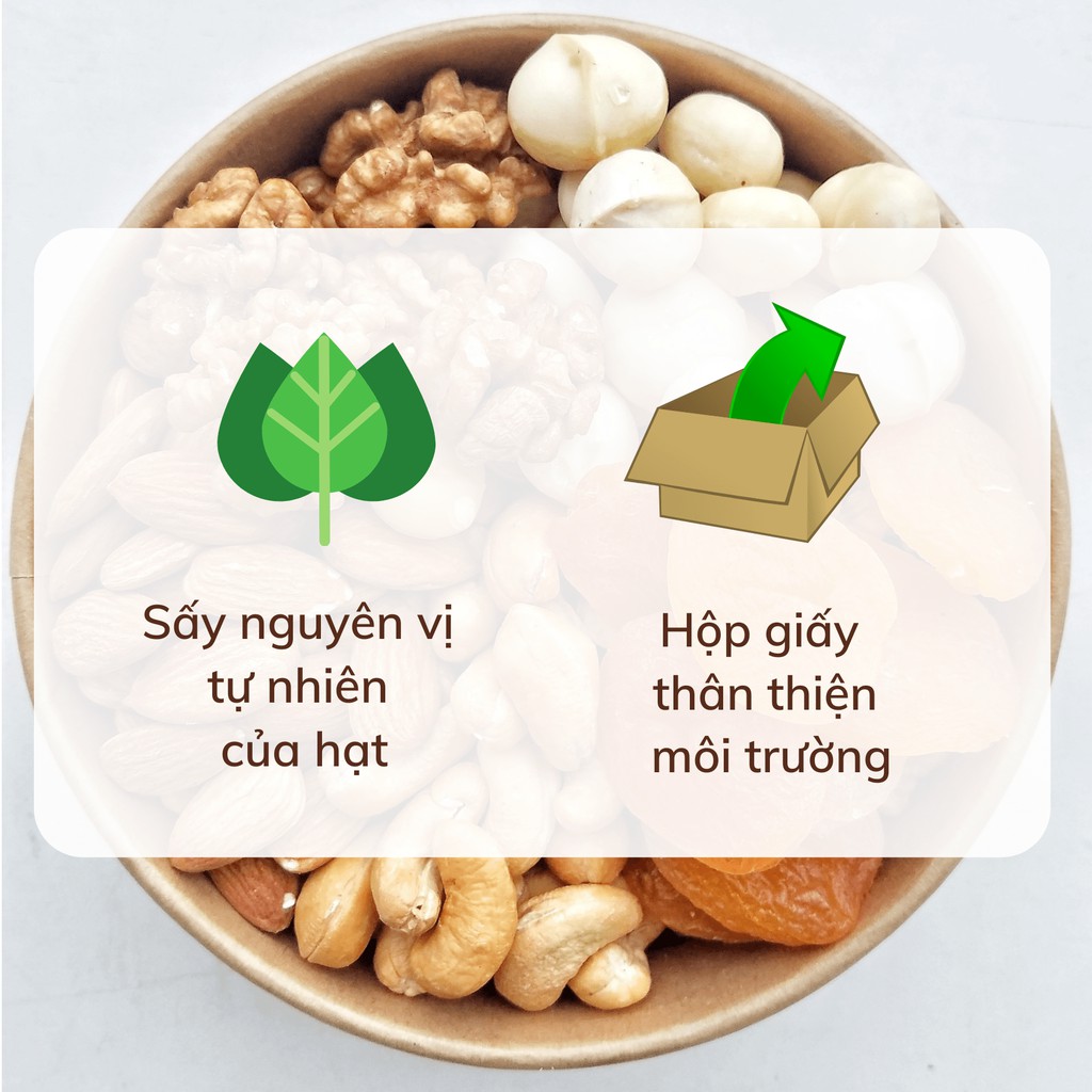 Mixnuts Nam Việt Quất Và 4 Loại Hạt (Macca, Điều, Hạnh nhân, Óc chó)- Granola Siêu Hạt - Ăn Vặt Mẹ Bầu