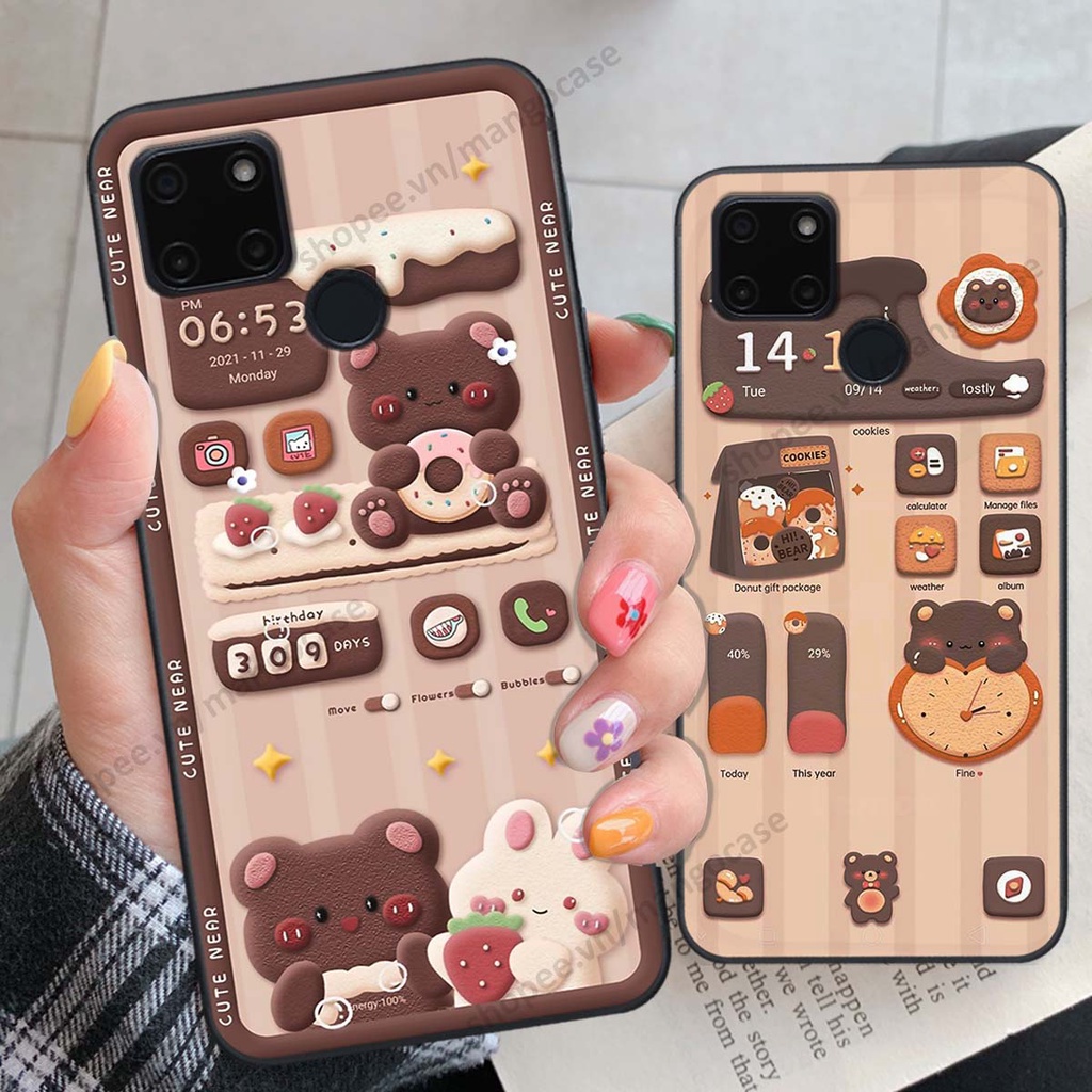 Ốp lưng Realme C20 / C21Y hình gấu, thỏ, đồng hồ cute dễ thương
