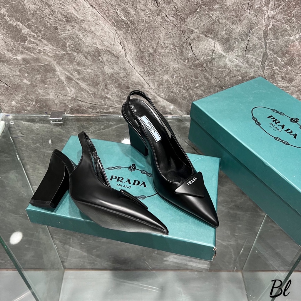 Sandal Prada 2 Màu Đen Kem Full Size 35-39