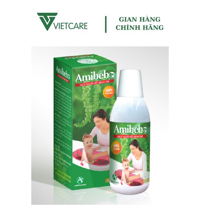 NƯỚC TẮM THẢO MỘC HẾT RÔM SẢY CHO BÉ AMIBEBE 250ML