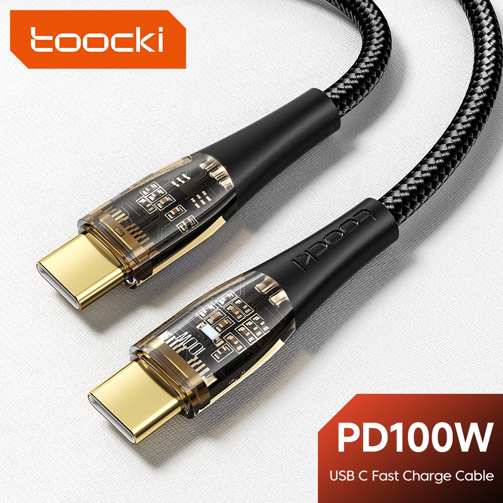 Cáp sạc nhanh TOOCKI 6A USB PD 100W sang Type C QC 4.0 USB-C chuyên dụng cho Xiaomi Samsung