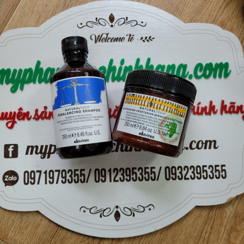 Dầu gội  Davines giảm rụng, giảm gầu, giảm nhờn và xả dưỡng ẩm thực vật 250ml