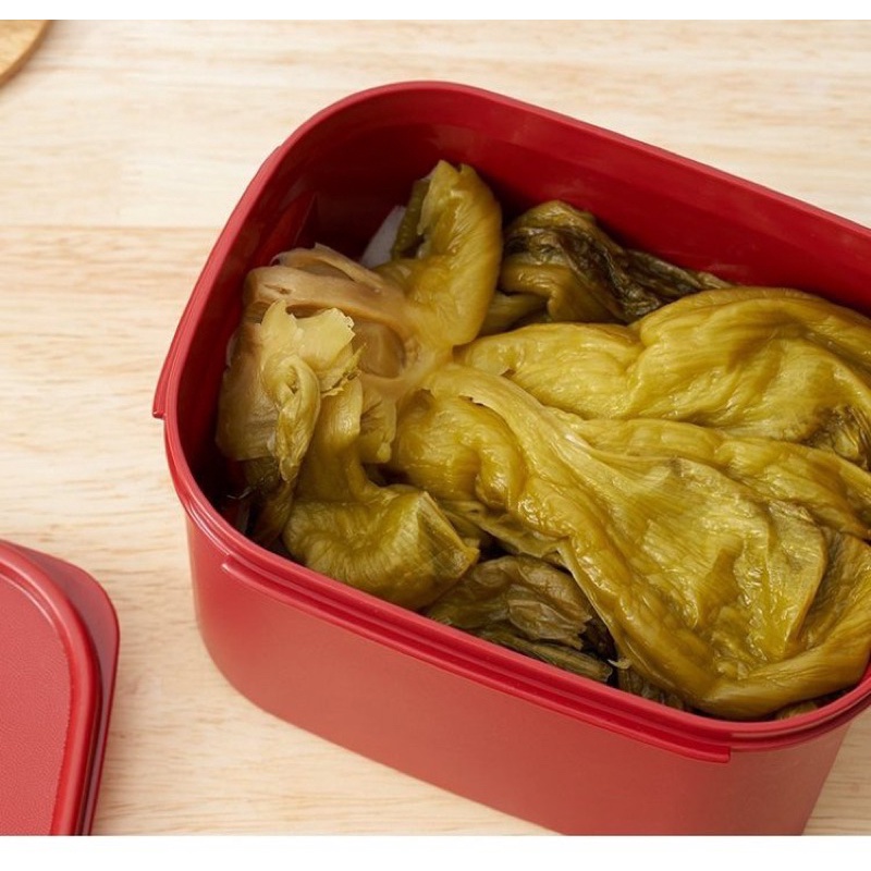 Bộ Hộp Nhựa Màu Đỏ Tupperware Đựng Thực Phẩm Ngăn Mát - Trữ Mát Kim Chi Dưa Cà, Trái Cây, Thức Ăn - An Toàn Tiện Lợi