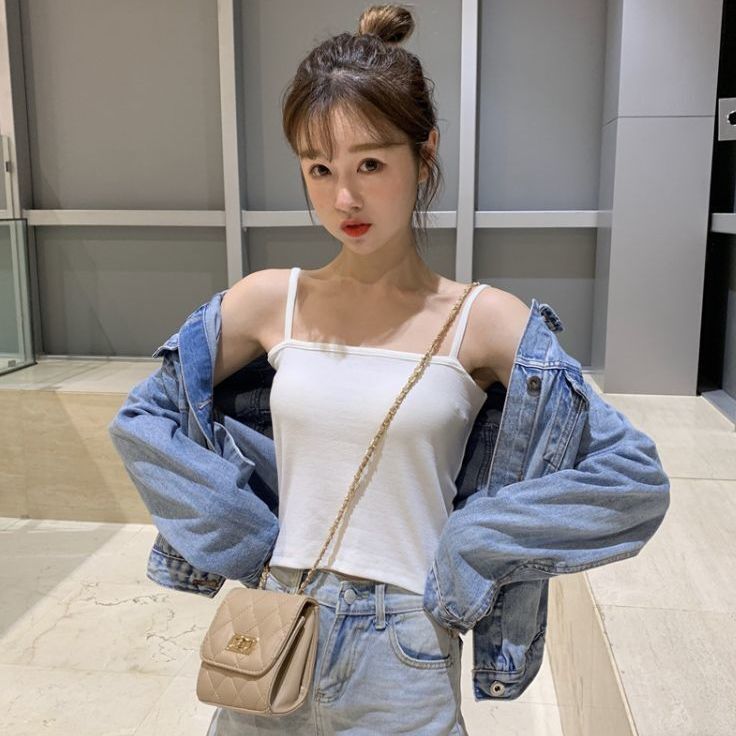 Áo 2 dây sợi bún thun gân đẹp cotton đen trắng , áo croptop ôm mặc trong siêu mát