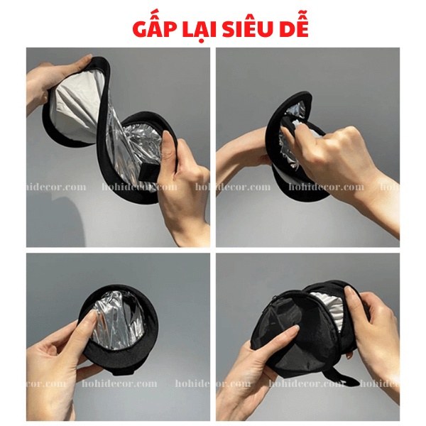 Tấm Hắt Sáng Chụp Ảnh Mini 2 Trong 1, Miếng Phản Quang Chiếu Sáng Chụp Hình Mặt, Sản Phẩm 30cm Gấp Gọn - HoHi Decor