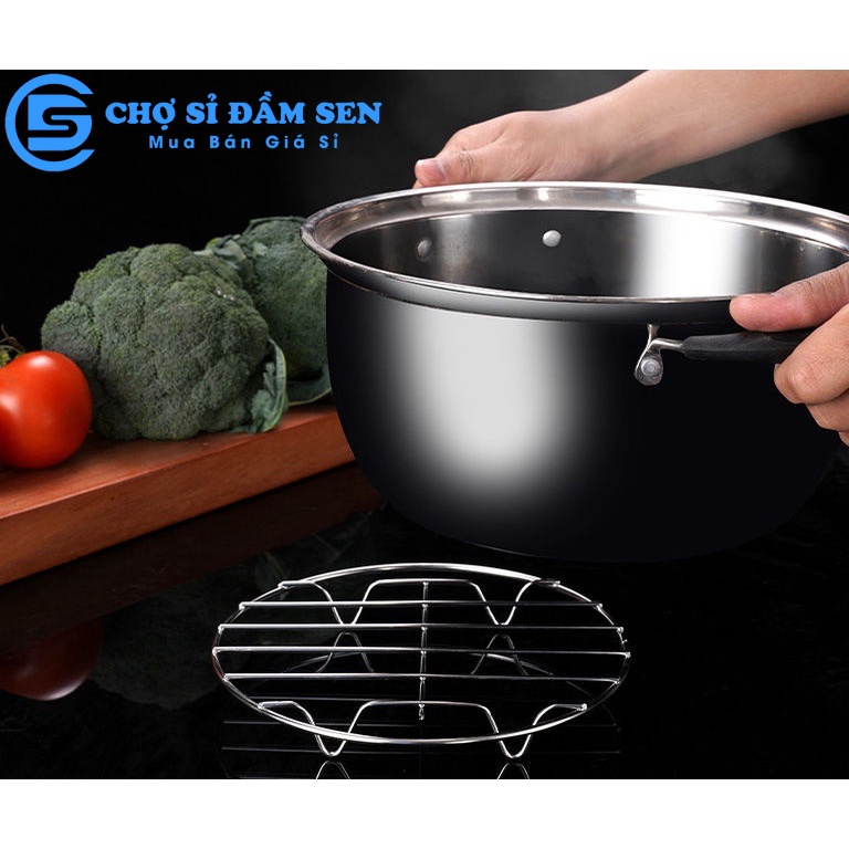 Giá Hấp Inox tiện dụng. Rack nướng bánh hình tròn, giá lót nồi cách nhiệt G396-GiaHap-Inox