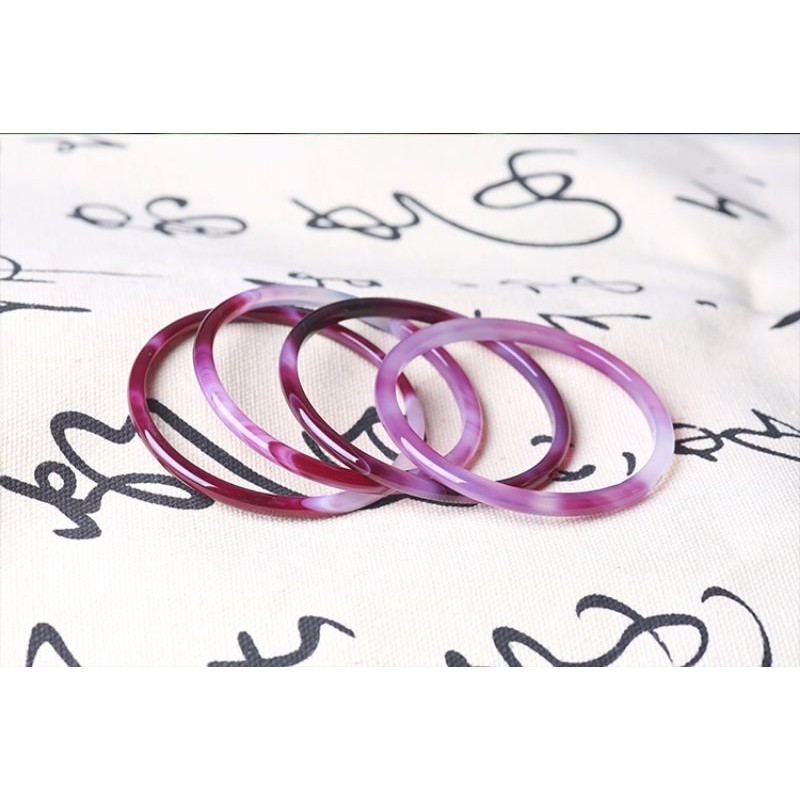 Vòng Tay Mã Não Tự Nhiên Màu Tím Phong Cách Cổ Điển